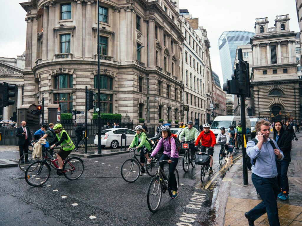 Cyclist riding