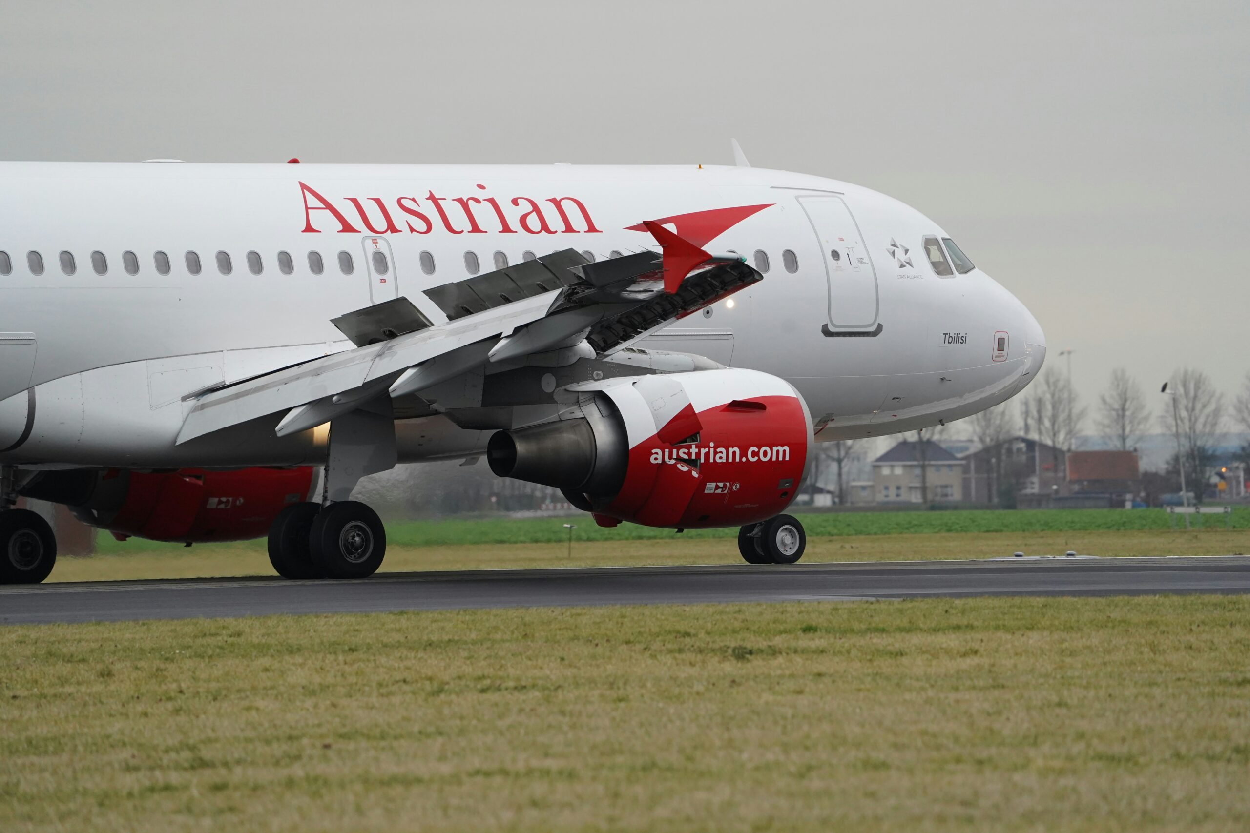 Austrian Airlines aircraft in flight