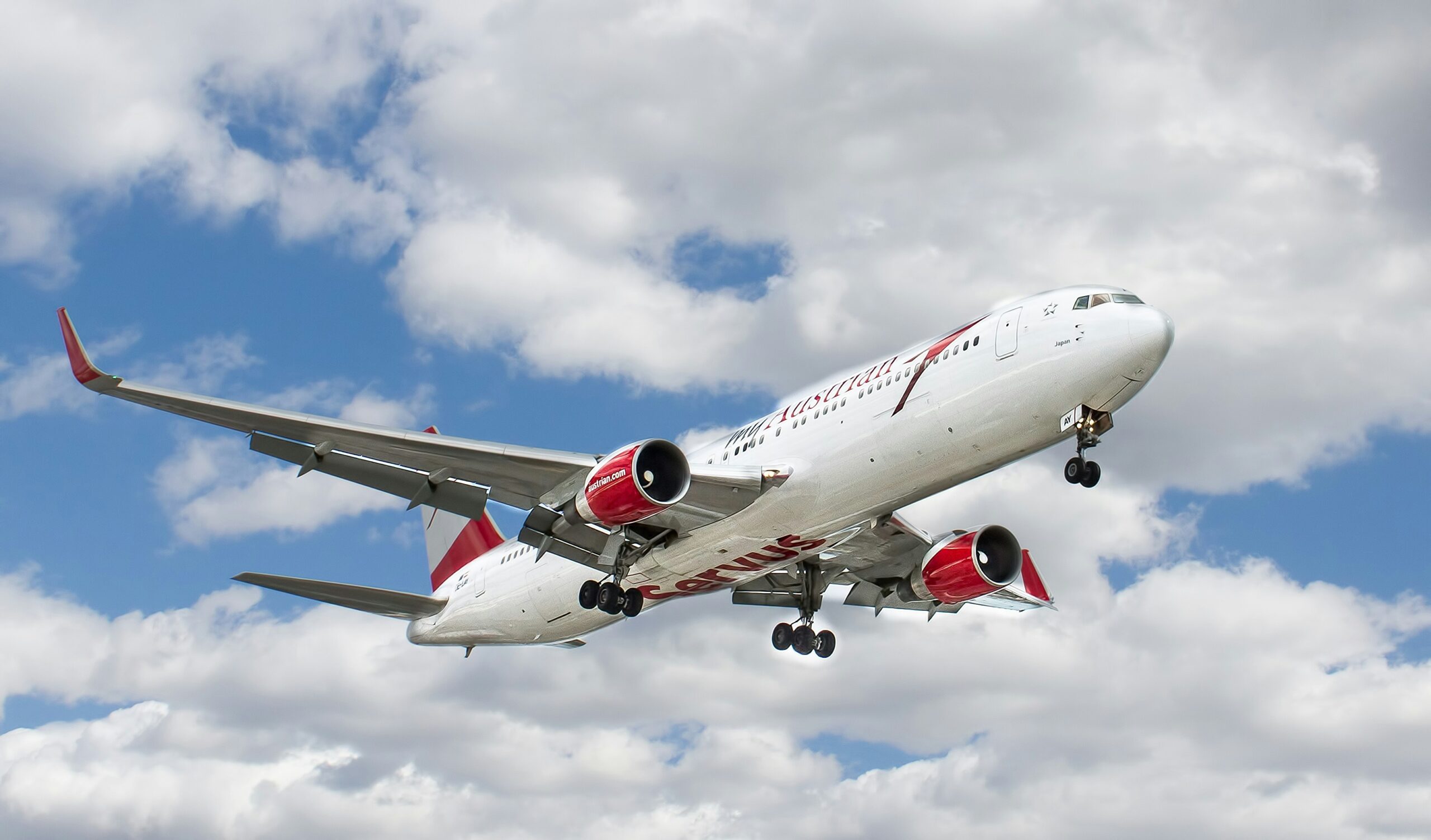 Austrian Airlines aircraft in flight
