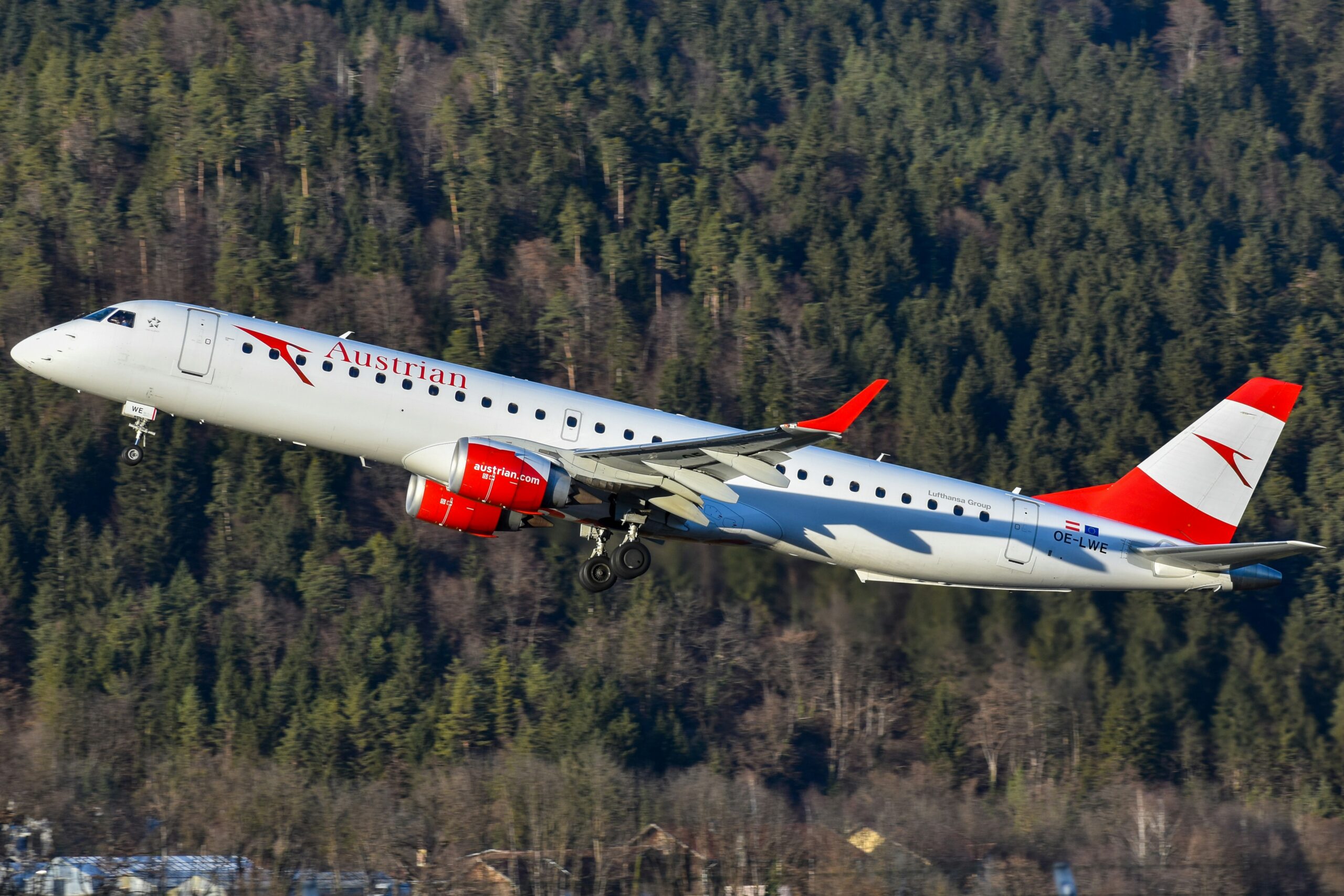 Austrian Airlines aircraft in flight
