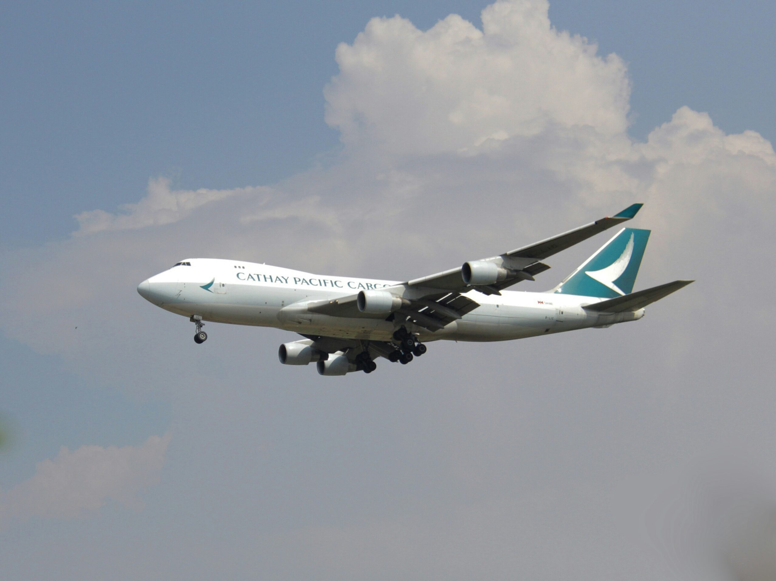 Aircraft approaching Hong Kong International Airport