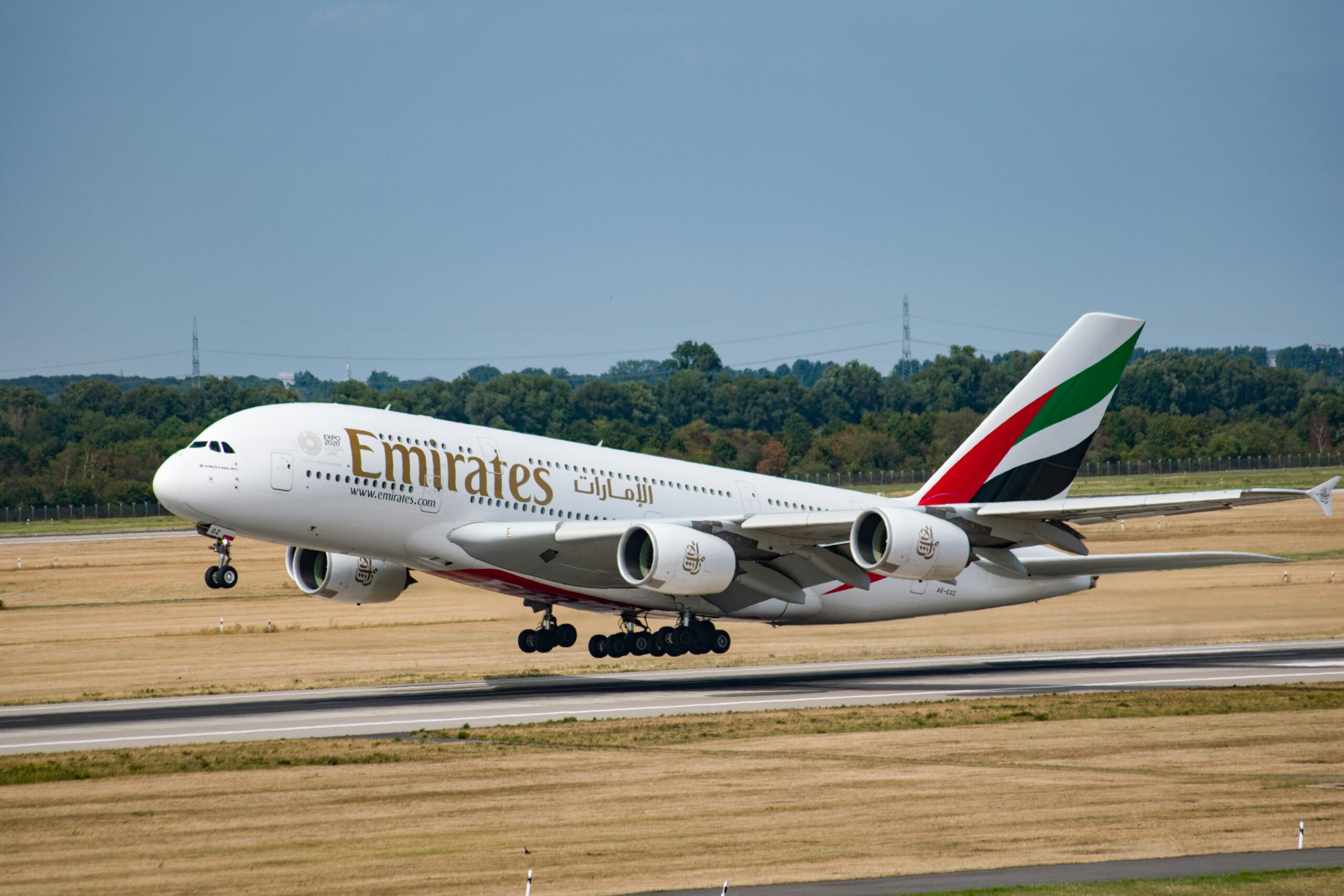 Airbus A380 taking off from Dubai