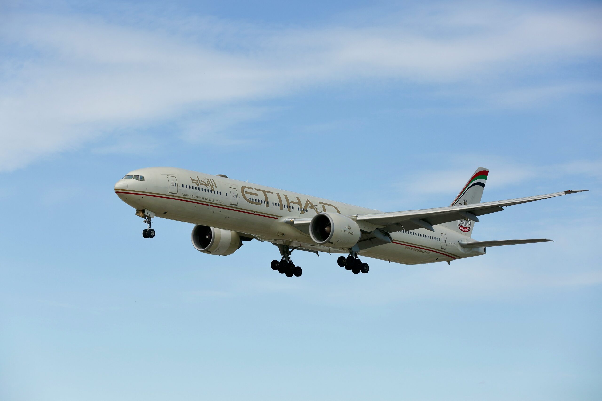 Etihad Airways Airbus A350 climbing after takeoff