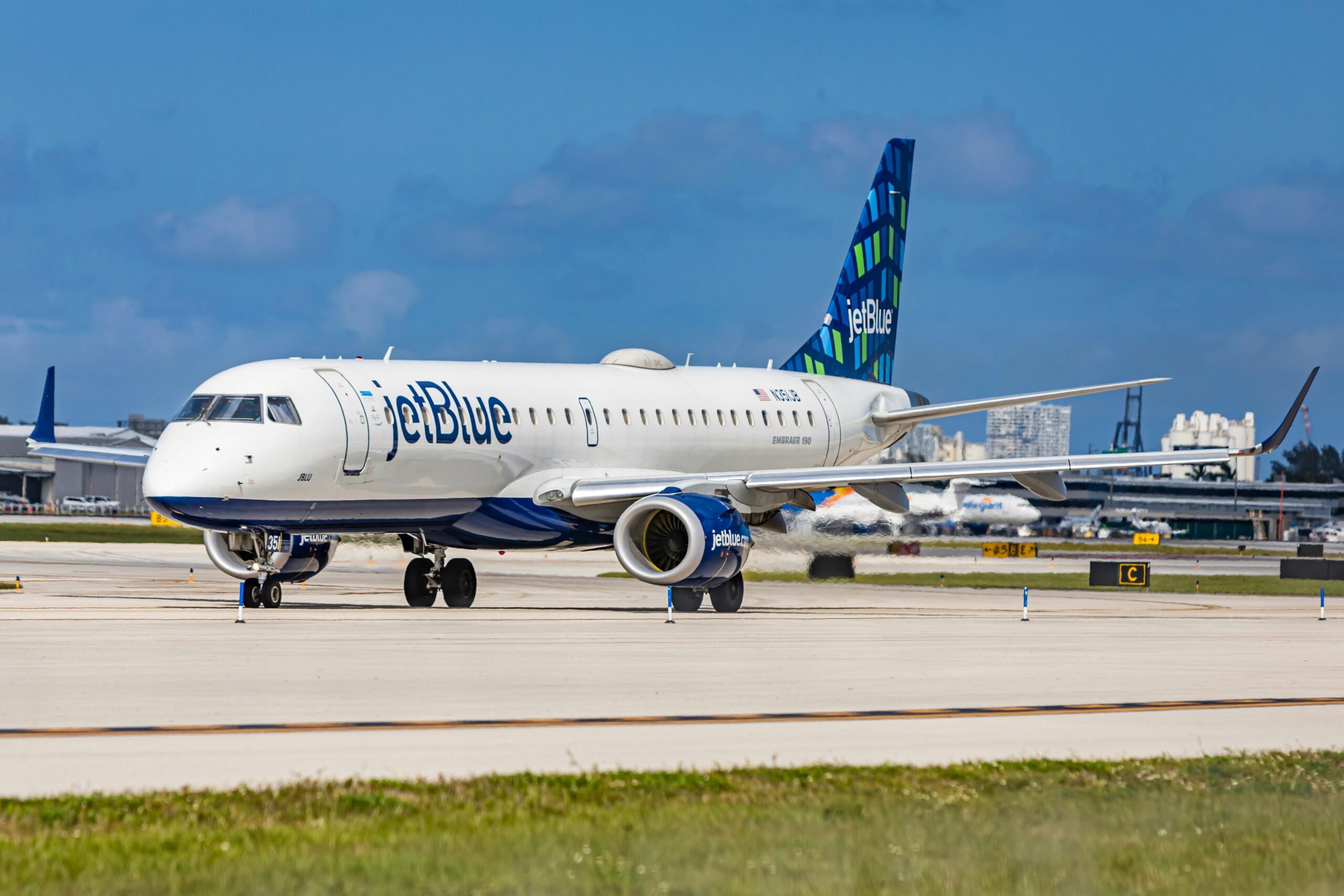 JetBlue aircraft in flight