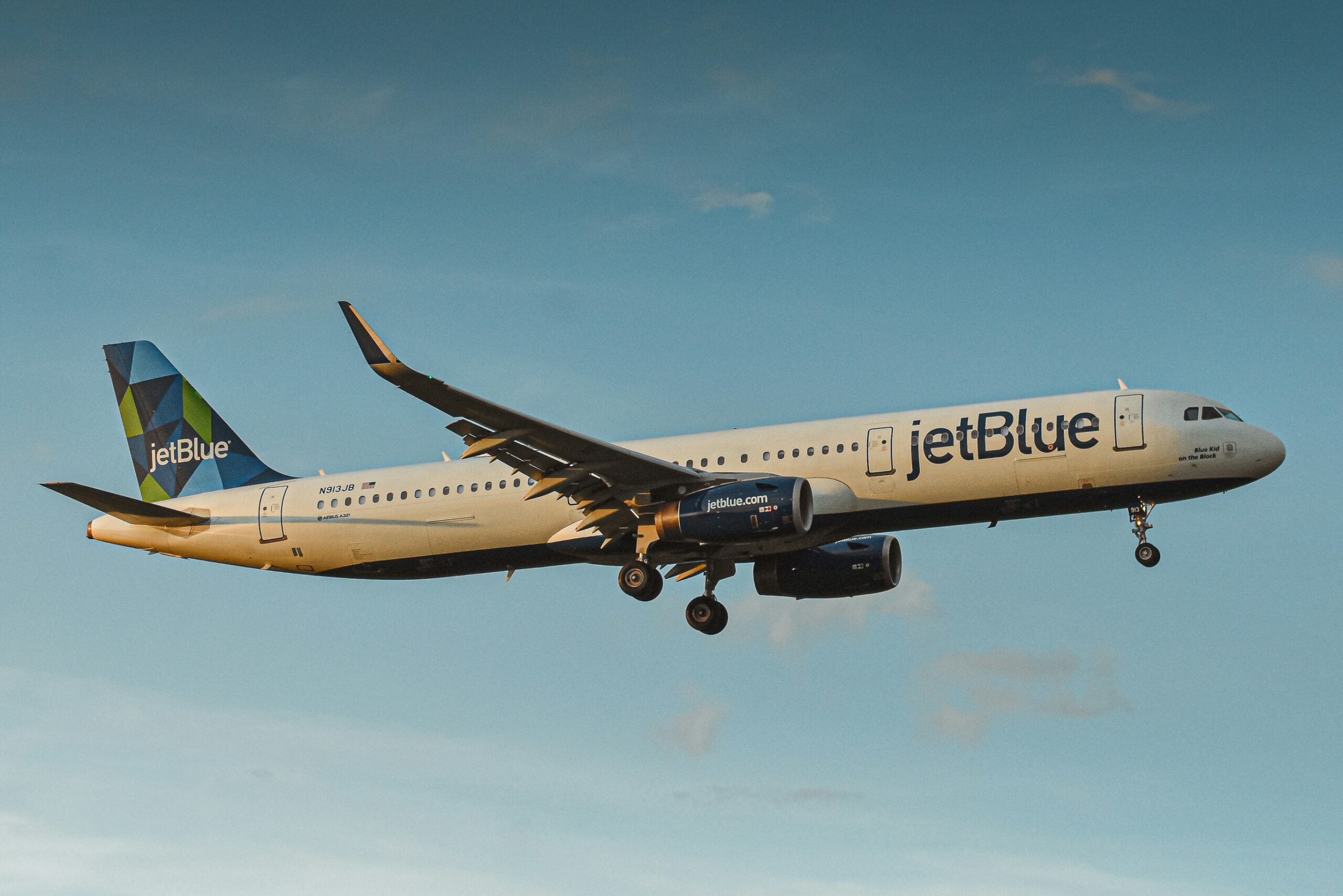 JetBlue aircraft in flight