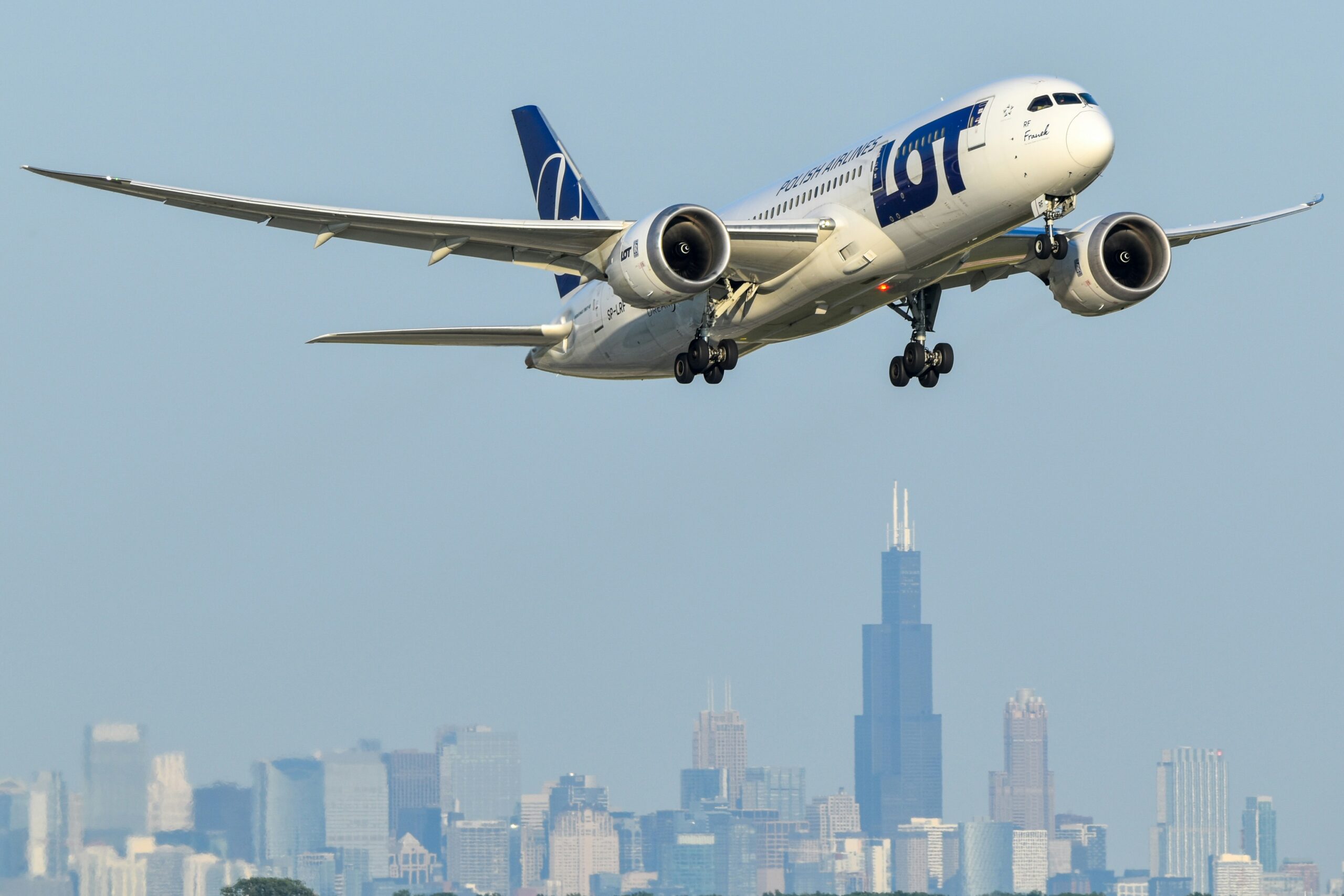 LOT Polish Airlines aircraft in flight