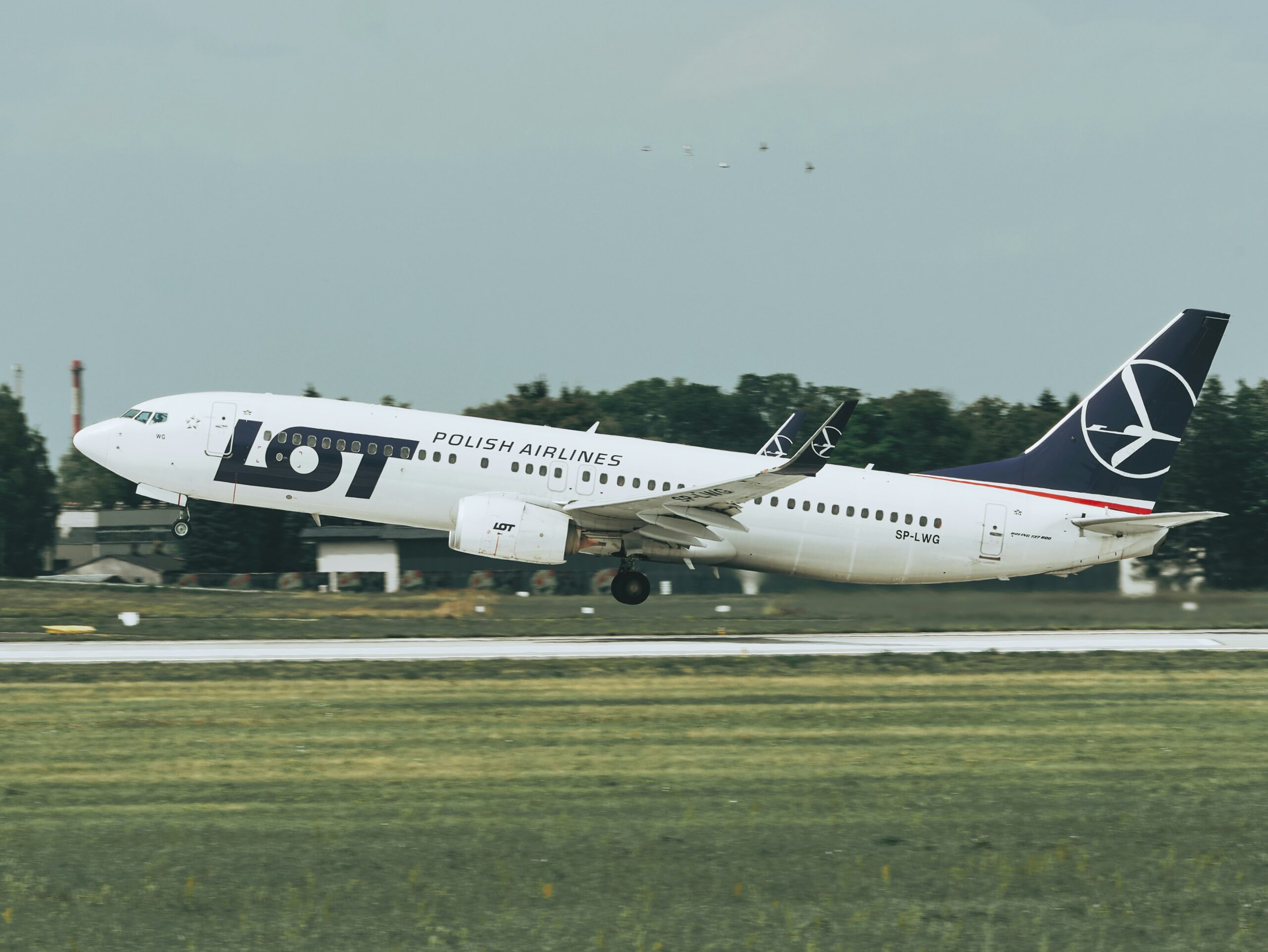 LOT Polish Airlines aircraft in flight