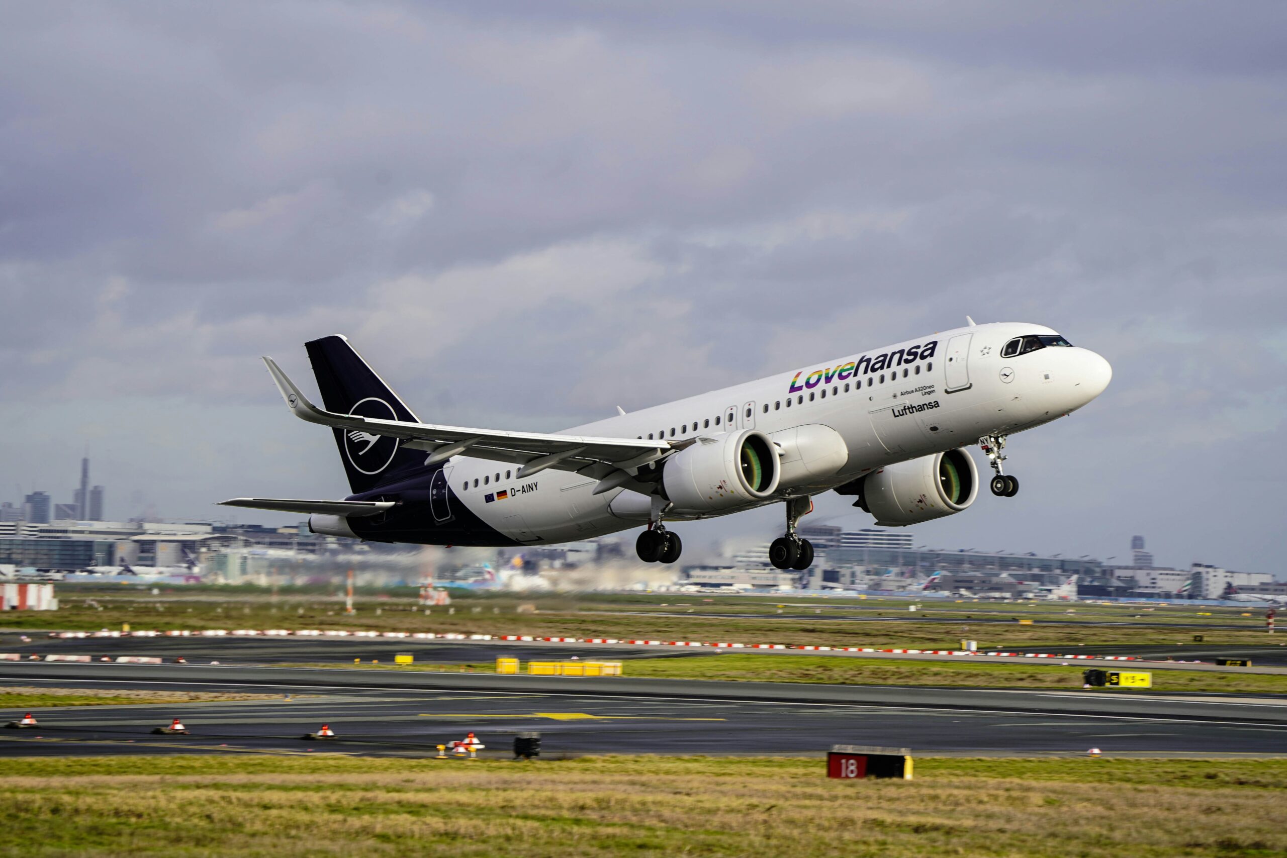 Lufthansa aircraft in flight