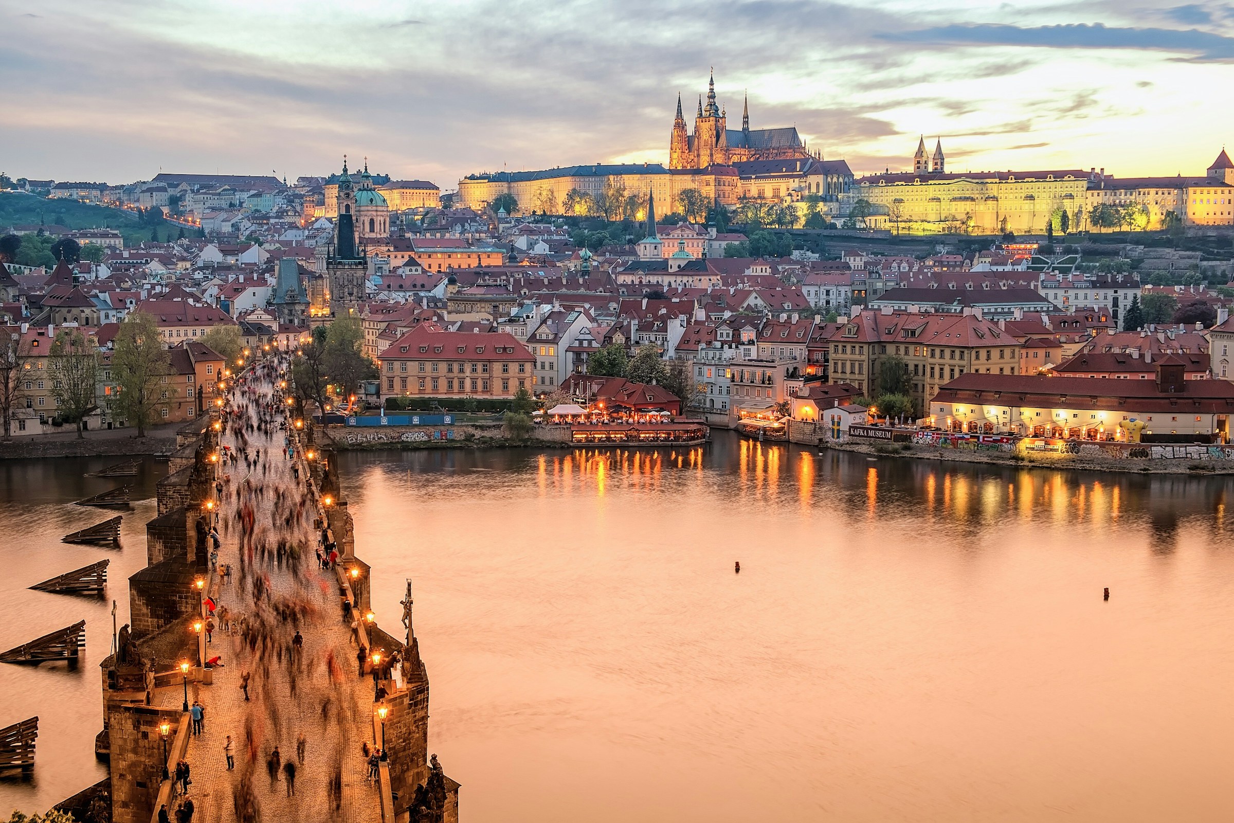 Prague Castle and historic city skyline
