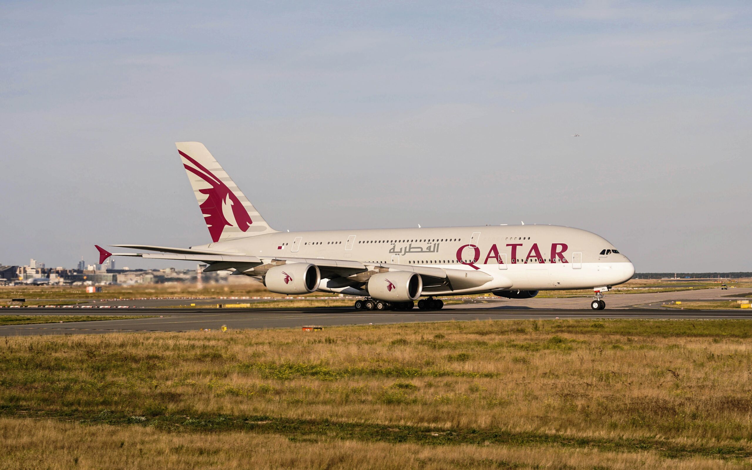 Airbus A350 on runway at Doha