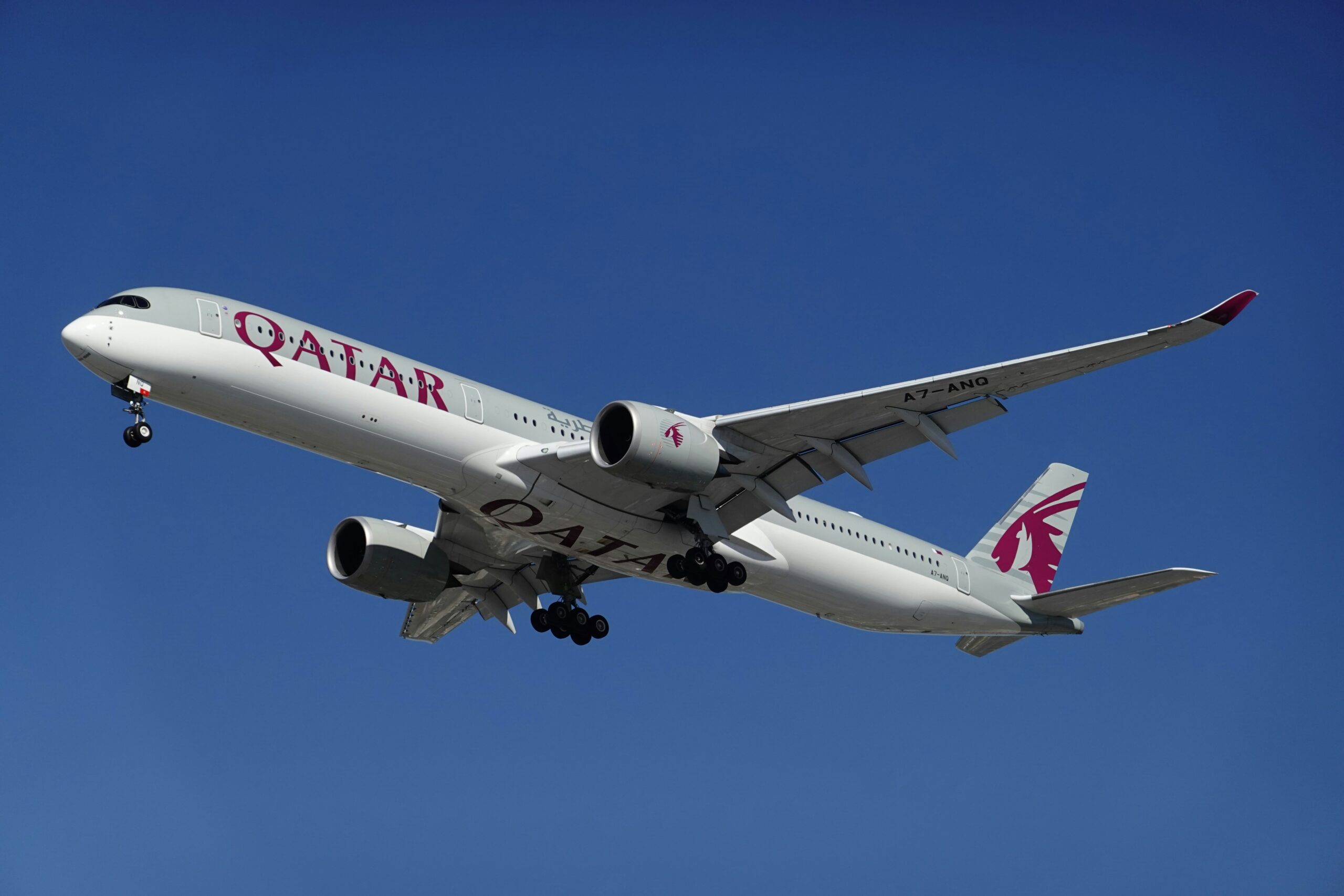 Boeing 777 climbing after takeoff