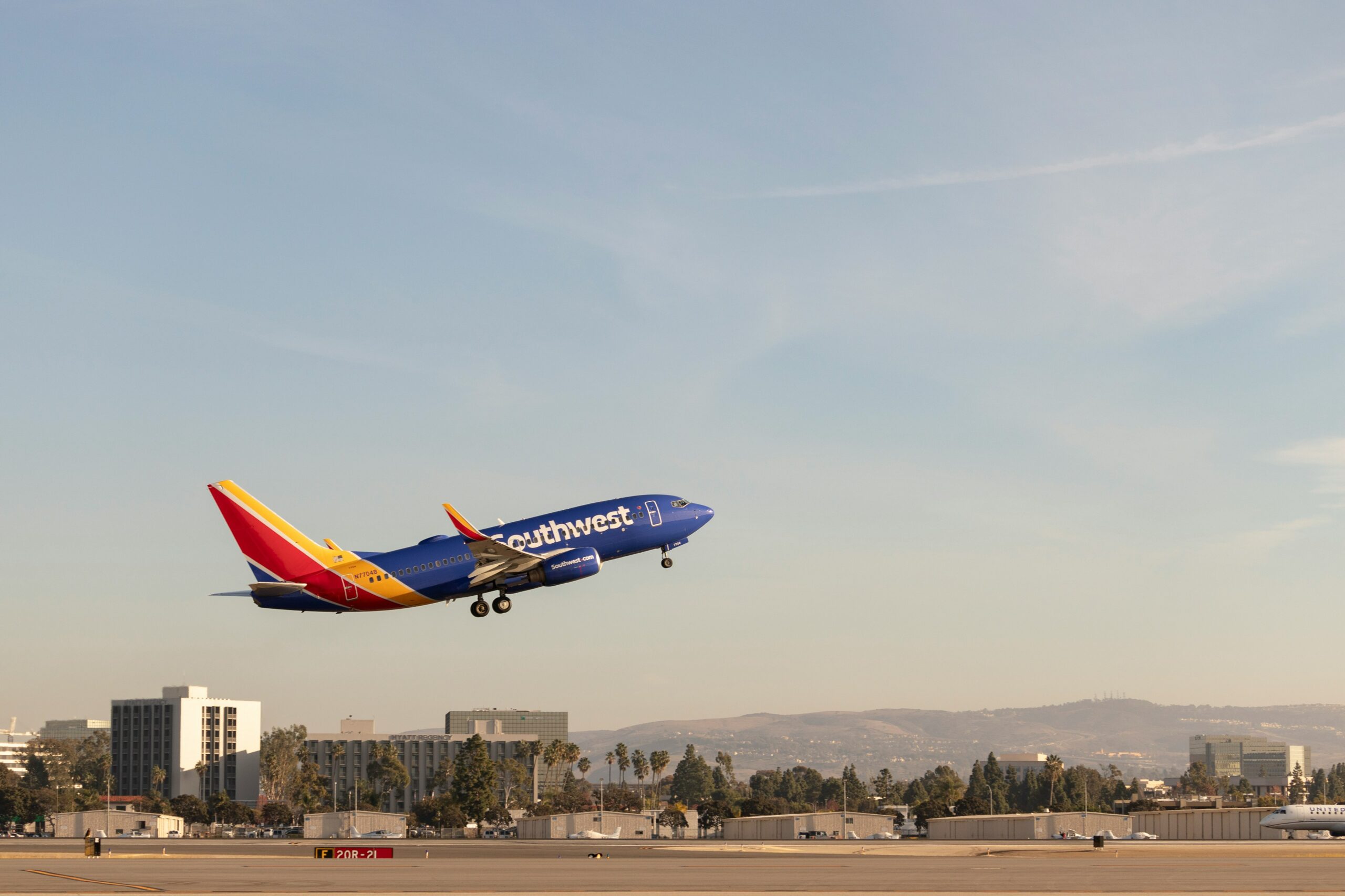Southwest Airlines aircraft in flight