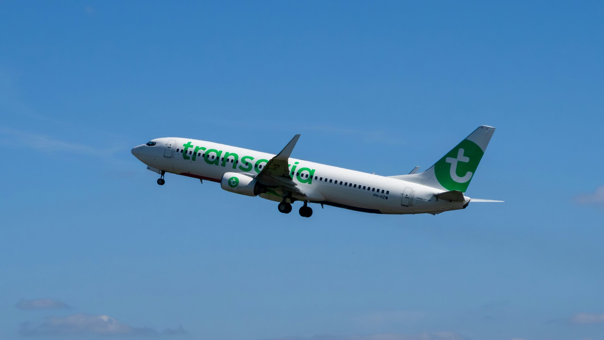 Transavia aircraft in flight