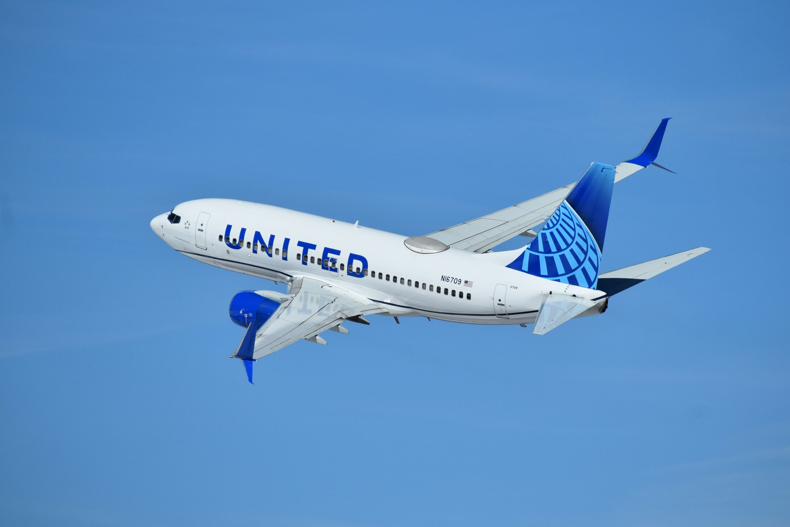 United Airlines aircraft in flight